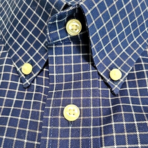 Roundtree & Yorke Men's Shirt Sz M Gold Label Non-Iron Perfect Performance Check - Picture 4 of 10